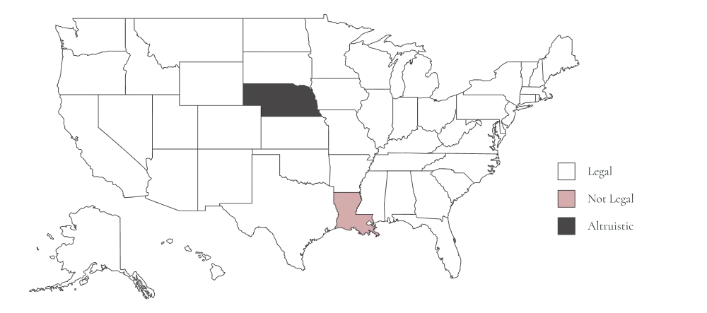 US Surrogacy Law Map